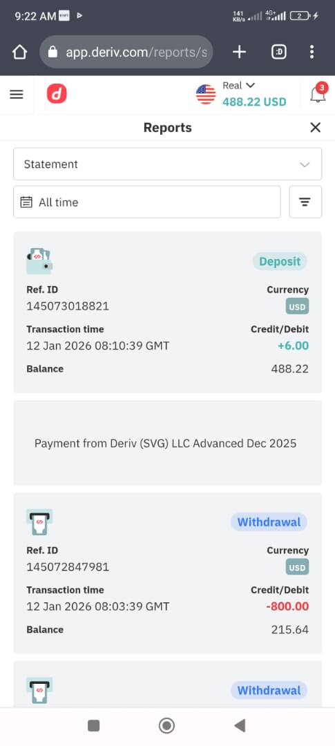 Deriv payment proof screenshot